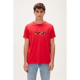 Bad Bear Erkek Kırmızı T-Shirt Retro Colors Kırmızı Erkek Baskılı Tişört - XL
