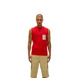 Bad Bear Erkek Parlak Kırmızı Atlet Flag Tank-Top