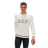 Bad Bear Felt Crewneck Erkek SweatShirt - 23.02.12.013 Ekru XXL