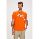 Bad Bear Globe Turuncu Baskılı Erkek Tişört - M
