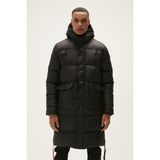 Bad Bear Goose Tail Puffer Siyah Erkek Kapüşonlu Uzun Mont
