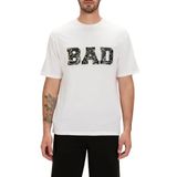 Bad Bear Levin Beyaz Baskılı Oversize Erkek T-shirt