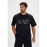 Bad Bear Levin Lacivert Baskılı Oversize Erkek T-shirt
