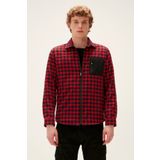 Bad Bear Liam Shirt Crimson Red Kırmızı Kareli Fermuarlı Erkek Gömlek