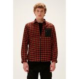 Bad Bear Liam Shirt Turuncu Kareli Fermuarlı Erkek Gömlek - XL