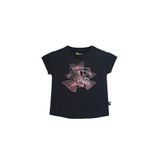 Bad Bear Miracle Baskılı Kız Çocuk Tişört,Siyah 46002
