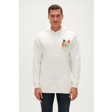 Bad Bear Rainbow Hoodie Off-White Beyaz Kapüşonlu Erkek Sweatshirt
