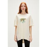 Bad Bear Re-Finger Recycle Marshmallow Beyaz T-Shirt Baskılı Kadın Tişört10 - Kırık Beyaz