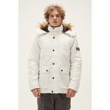Bad Bear Rock Rabbit Off-White Beyaz Erkek Kapüşonlu Mont - S