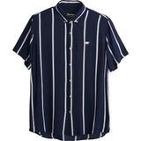 Bad Bear Sergio Shirt Lacivert Kısa Kollu Çizgili Erkek Gömlek