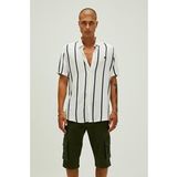 Bad Bear Sergio Shirt Off-White Beyaz Kısa Kollu Çizgili Erkek Gömlek