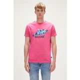 Bad Bear Shark T-Shirt Fuşya Pembe Baskılı Erkek Tişört