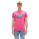 Bad Bear Shark T-Shirt Fuşya Pembe Baskılı Erkek Tişört