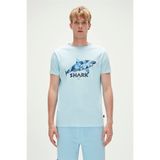 Bad Bear Shark T-Shirt Gök Mavi Baskılı Erkek Tişört