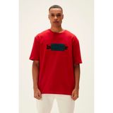 Bad Bear Taped T-Shirt Crimson Red Kırmızı Baskılı Erkek Tişört - XL