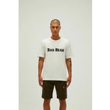 Bad Bear Title Oversize T-shirt Marshmallow Beyaz Baskılı Erkek Tişört