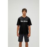 Bad Bear Title Oversize T-Shirt Siyah Baskılı Erkek Tişört