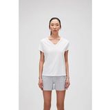 Bad Bear Violet V-Neck T-Shirt Off-White Beyaz Basic Kadın Tişört
