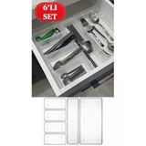 Bade 6'Lı Modüler Set 1+1+4 Kaşıklık Çekmece İçi Düzenleyici Çatal Kaşık Düzenleme Organizeri