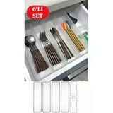 Bade 6'Lı Modüler Set 4+2 Kaşıklık Çekmece İçi Düzenleyici Çatal Kaşık Düzenleme Organizeri
