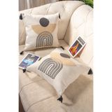 Bade Design 2'li Bohem Punch Kırlent ,Dekoratif, Yastık Kılıfı Çok Tercih Edilen (KETEN KUMAŞ) KİTAP HEDİYELİ