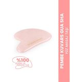 Bade Natural Kuvars Gua Sha Pembe Doğal ve Gerçek Yüz Masaj Taşı