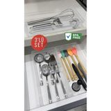Bade Xl Çekmece Organizer Seti, Bıçak, Kaşık, Kepçe ve Spatula Düzenleyici - Ahşap - Bej - Siyah - Seçenek 1
