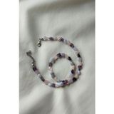 Badeaccessories Sertifikalı Ametist,Kalsedon, Pembe Kuvars Amorf Doğaltaş Kolye