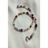 badeaccessories Sertifikalı Ay Taşı,sitrin,jasper,güneş Taşı,akuamarin,apatit,ametist,florit Amorf Doğaltaş Kolye