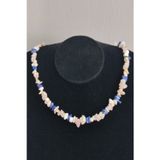 Badeaccessories Sertifikalı Lapis Lazuli, Sedef, Ay Taşı, Pembe Kuvars Kırıktaş Doğaltaş Kolye