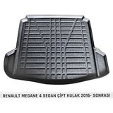 Badela Renault Megane 4 Sedan 2016 - Çift Kulak 3D Kauçuk Bagaj Havuzu - Siyah