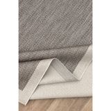 Badelya Home 6634 Krem Gri Bordür Çerçeveli Sisal Leke Tutmaz Kolay Temizlenen Kaymaz Pamuk Dokuma Taban Halı - Krem - Gri - 80 x 150 cm