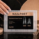 Badem (Almond) Protez Tırnak Sandwich Dual Üst Form Jel Polygel Acrygel - Akrijel Ve Polijel İçin Dual Form Şablon 280Li Wn-Df038