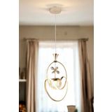 Badem Modern Sarkıt Led Avize 3 Renk Toplu Kelebek Taşlı Gold Kaplamalı