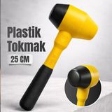 Badem10 (1 Adet) 326 25CM Lastik Tokmak Plastik Çekiç 400 gr Fayans Mermer Parke Çekici - Sarı