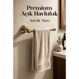 Badem10 (1 Adet) Avangart Antik Serisi Antik Sarı Renk Metal Açık Havluluk Banyo Lavabo WC Premium Havluluk