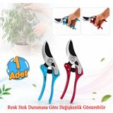 Badem10 (1 Adet) Bağ Makası Bahçe Bitki Çiçek Budama Makası Ergonomik Saplı Keskin Çelik Dal Kesme Makası - Mavi