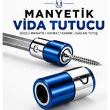 Badem10 (1 Adet) Mıknatıslı Vida Tutucu Halka 1/4 Inç 6,35 mm Bits Uç Matkap Tornavida Vidalama Aparatı - 6,35mm - Mavi