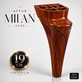 Badem10 (1 Adet) Milan Ahşap Mobilya Ayağı 19 cm Koltuk Kanepe Baza Sehpa Tv Ünitesi Modern Dekoratif Ayak