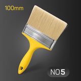 Badem10 (1 Adet) No:5 Sarı Saplı Kestirme Boya Fırçası Boya Badana Kestirme Fırçası 100 mm 4 Inc Fırça - ÇokRenkli