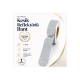 Badem10 (1 Metre) 5 cm Tüvtürk Onaylı Reflektörlü Bant Beyaz Kesikli Reflektif Fosforlu Şerit Ikaz Bandı