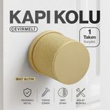 Badem10 (1 Takım-Çift) Rock-O Mat Altın Karşılıklı Oda Kapı Kolu Dayanıklı Metal Çevirmeli Kapı Kolu - 1 Adet
