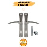 Badem10 (1 TAKIM) Saray İç Oda Kapı Kolu İnox Aynalı Sağa Sola Uygun Modern Metal Ön Arka Oda Kapısı Kolları
