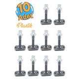 Badem10 10 Adet 8 cm Plastik Gri Mobilya Kapı Arkası Durdurucu