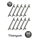 Badem10 (10 ADET) Alteta 96 mm Titanyum Renk Metal Mobilya Mutfak Dolap Çekmece Dolabı Kulbu Kulpu Kulpları