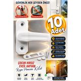 Badem10 10 Adet Bebek Çocuk Pimapen Pvc Kapı Pencere Emniyet Koruma Kilidi Mandalı Cam Kilidi Beyaz