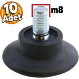 Badem10 10 ADET Bingo Rotil Ayak M8 Civatalı 8 mm Siyah Profil Ayağı Ayakları 3 Cm