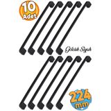 Badem10 (10 ADET) Gölcük Oval (224 MM) Metal Siyah Mobilya Mutfak Çekmece Dolap Dolabı Kulpu Kulbu Kulpları