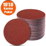 Badem10 10 Adet (KARMA PAKET-115 mm) Cırt Zımpara Kağıdı El Zımparaları Seti Avuç İçi Spiral Taşlama