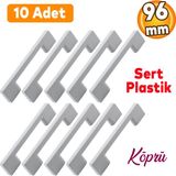 Badem10 10 Adet Plastik Köprü Mobilya Mutfak Çekmece Dolabı Dolap Kapak Beyaz Kulbu Kulpu Kulpları 96 mm